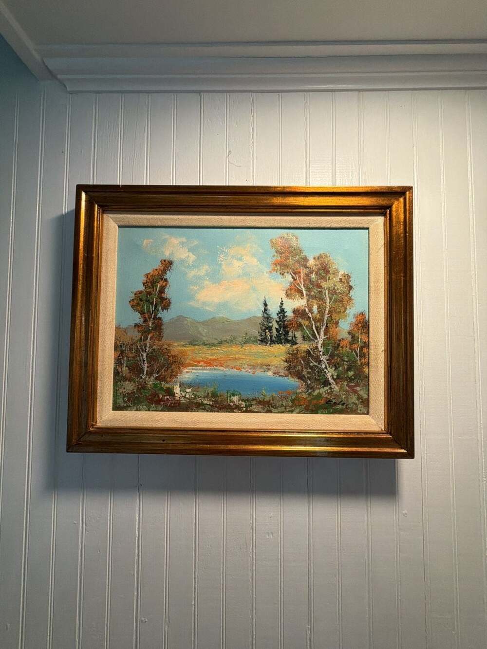 Vintage Original Oil Painting Landscape by Eiler with Certificate of Authentic